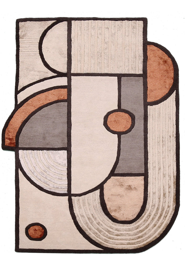 Modern Urban Beige Hand Tufted 5x8 Wool Area Rug - The Rug Decor