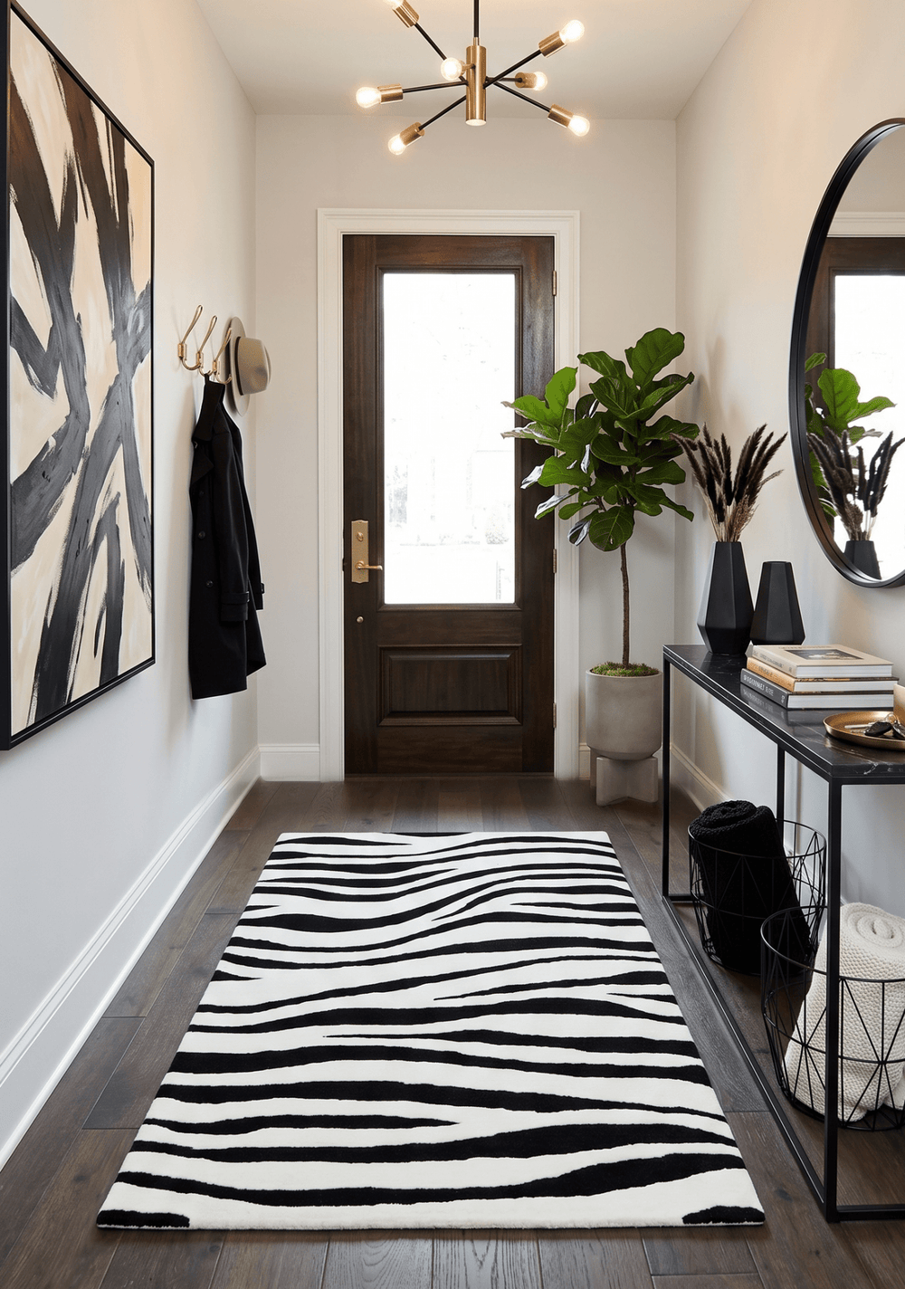 Modern Zebra Hand Tufted Black and White Wool Area Rug - The Rug Decor