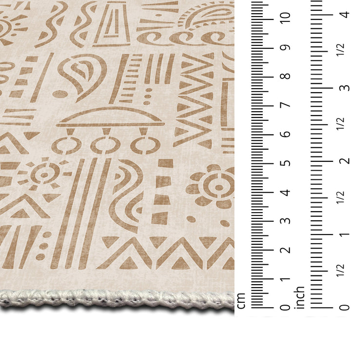 Modern Zen Beige Machine Washable Cotton Area Rug - The Rug Decor