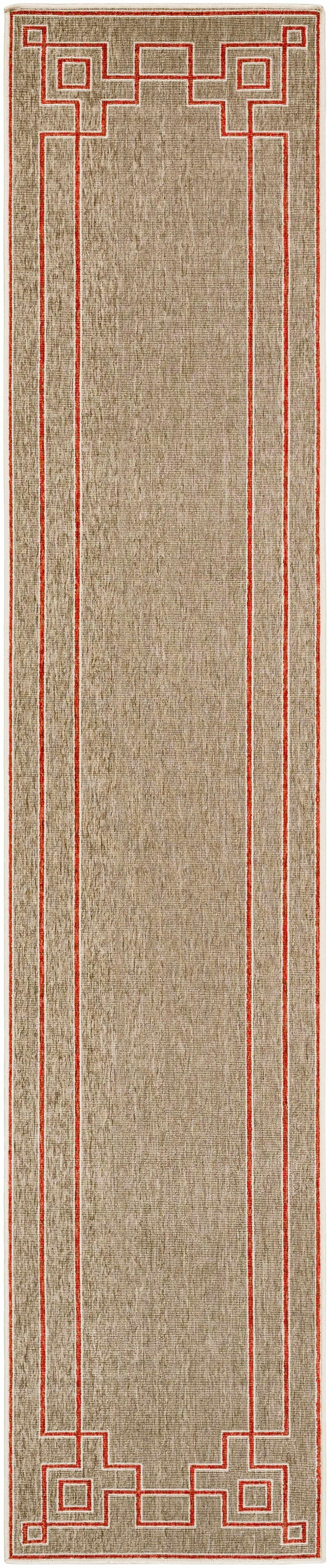 Moffett Modern Geometric Design Rust Rug