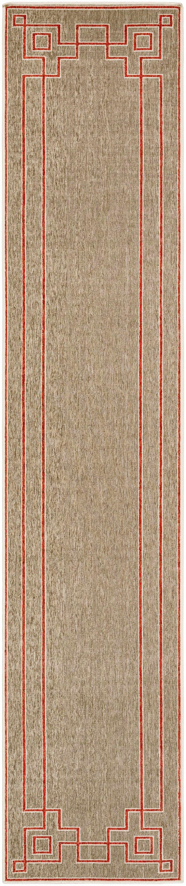 Moffett Modern Geometric Design Rust Rug