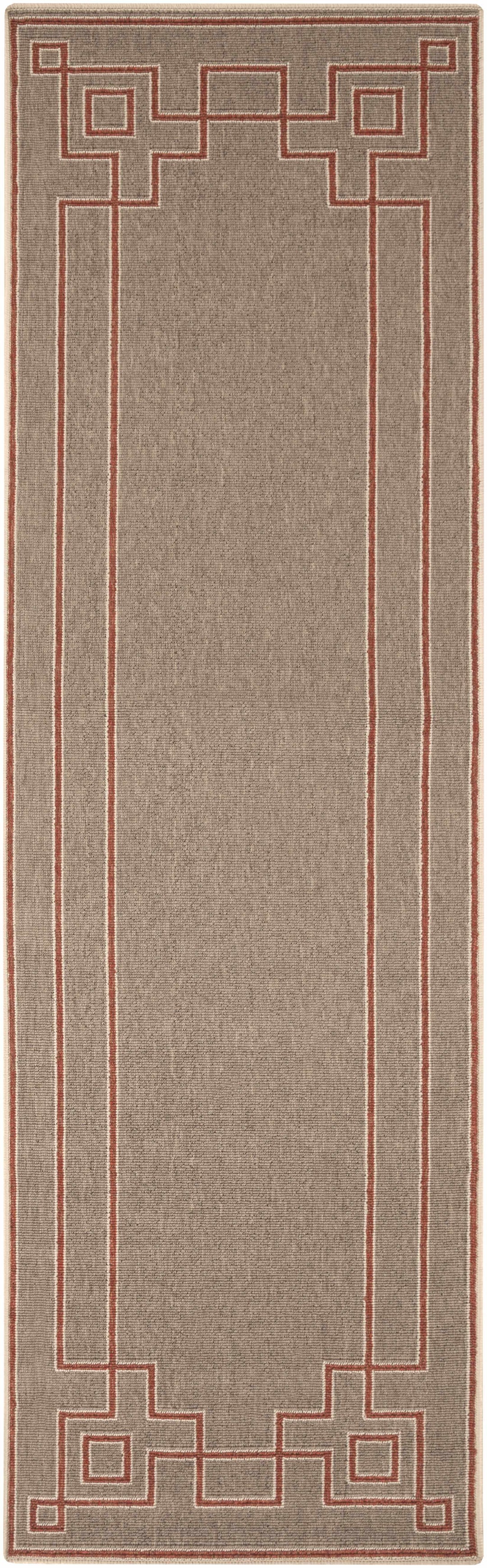 Moffett Modern Geometric Design Rust Rug