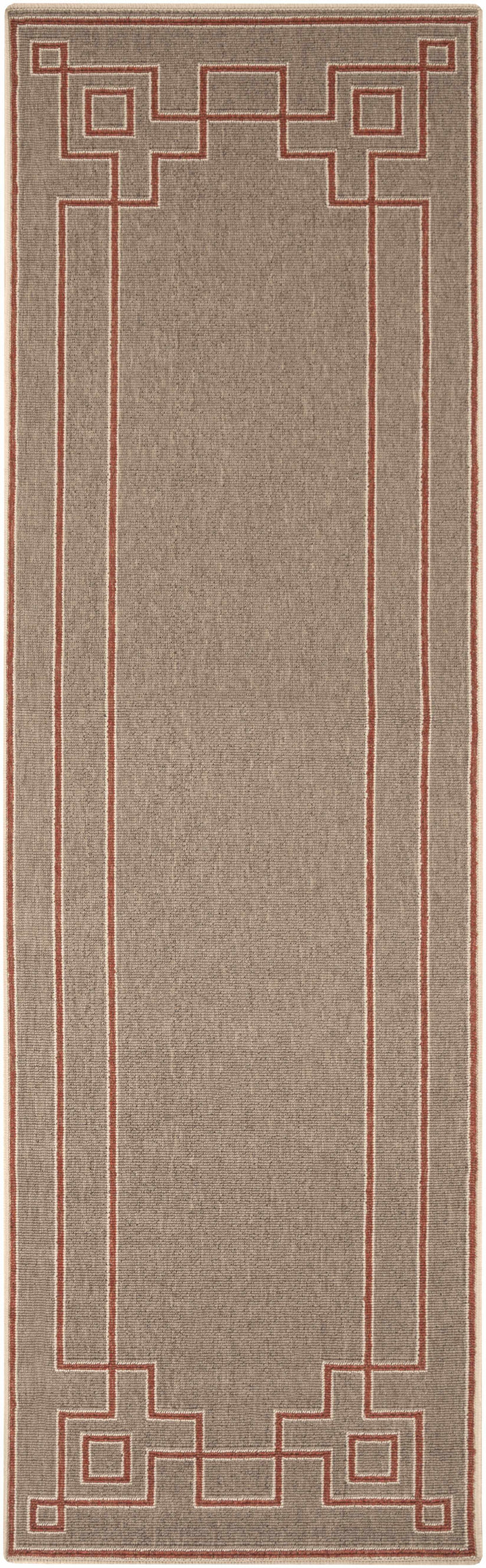 Moffett Modern Geometric Design Rust Rug