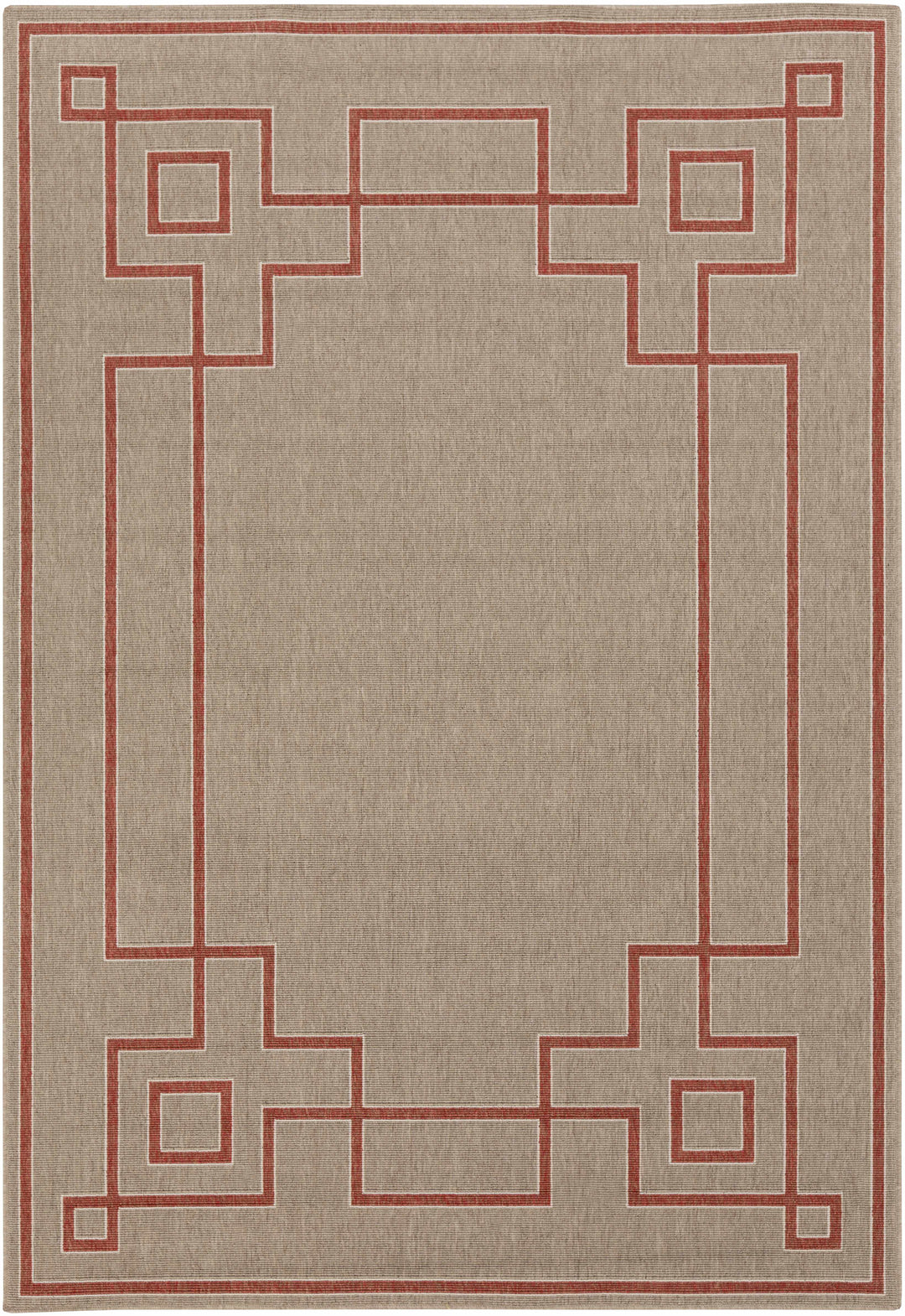 Moffett Modern Geometric Design Rust Rug