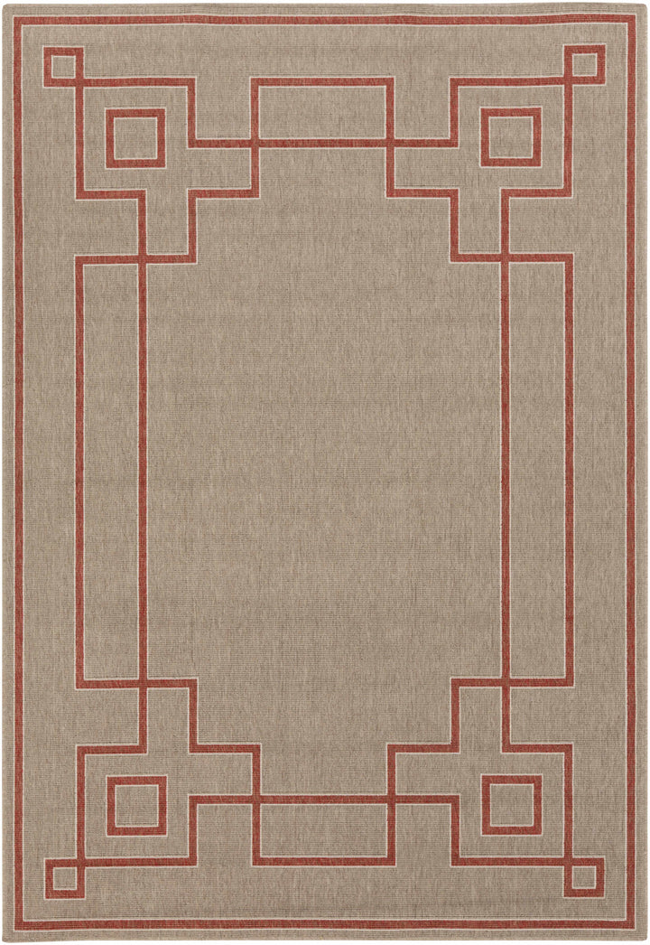 Moffett Modern Geometric Design Rust Rug
