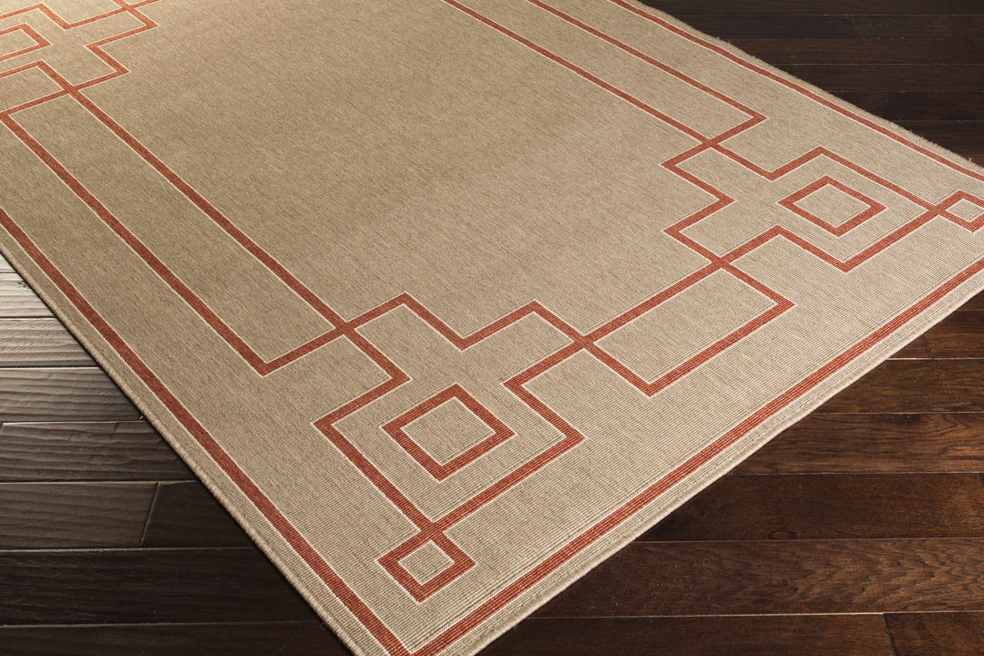 Moffett Modern Geometric Design Rust Rug