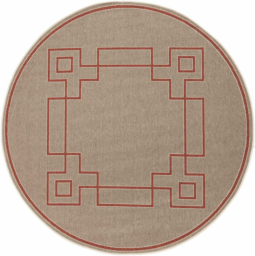 Moffett Modern Geometric Design Rust Rug