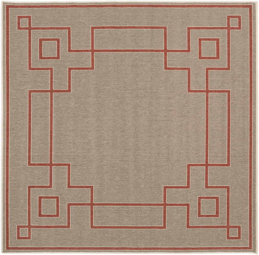 Moffett Modern Geometric Design Rust Rug