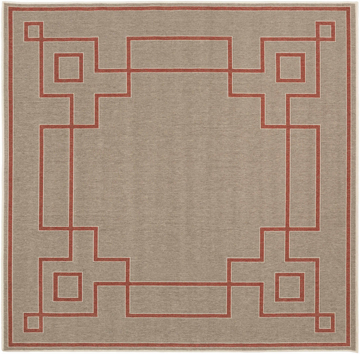 Moffett Modern Geometric Design Rust Rug