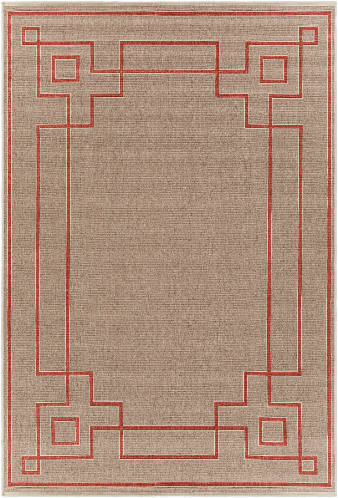 Moffett Modern Geometric Design Rust Rug