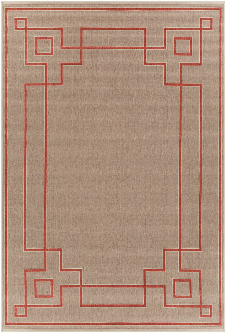 Moffett Modern Geometric Design Rust Rug