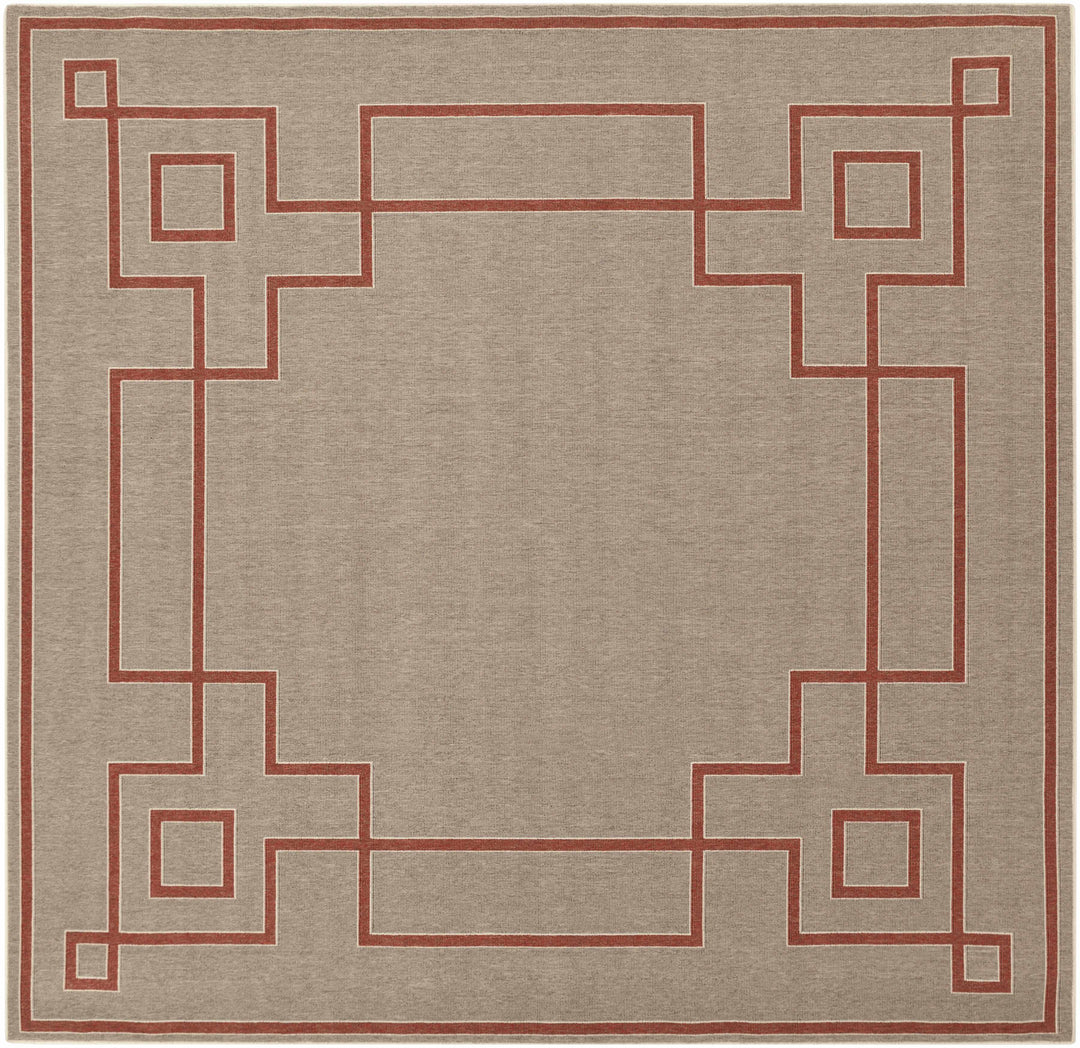 Moffett Modern Geometric Design Rust Rug