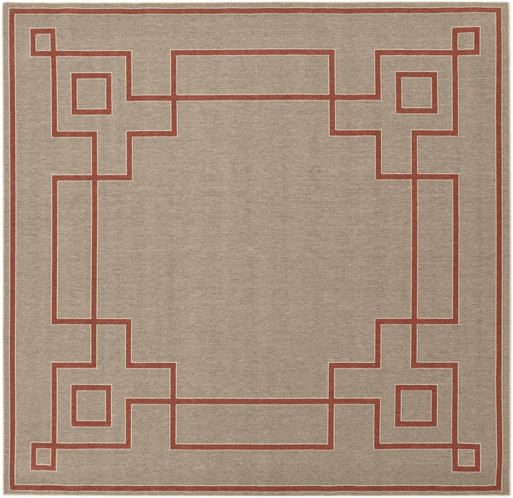 Moffett Modern Geometric Design Rust Rug