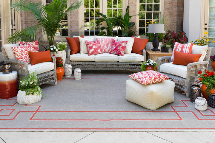 Moffett Modern Geometric Design Rust Rug