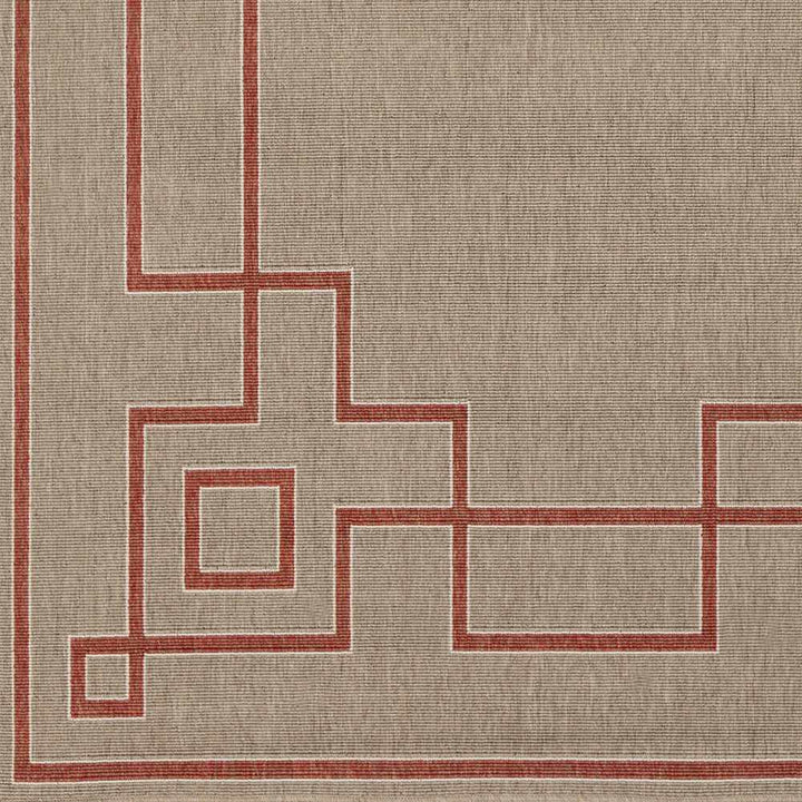 Moffett Modern Geometric Design Rust Rug
