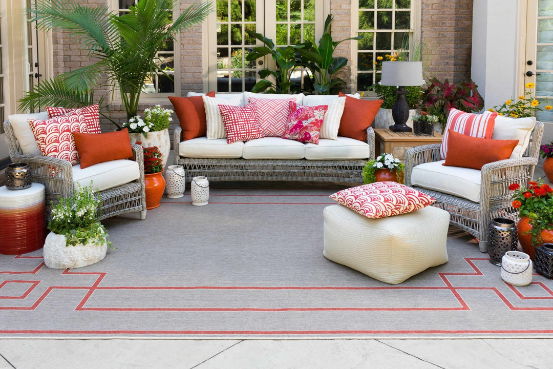 Moffett Modern Geometric Design Rust Rug - The Rug Decor