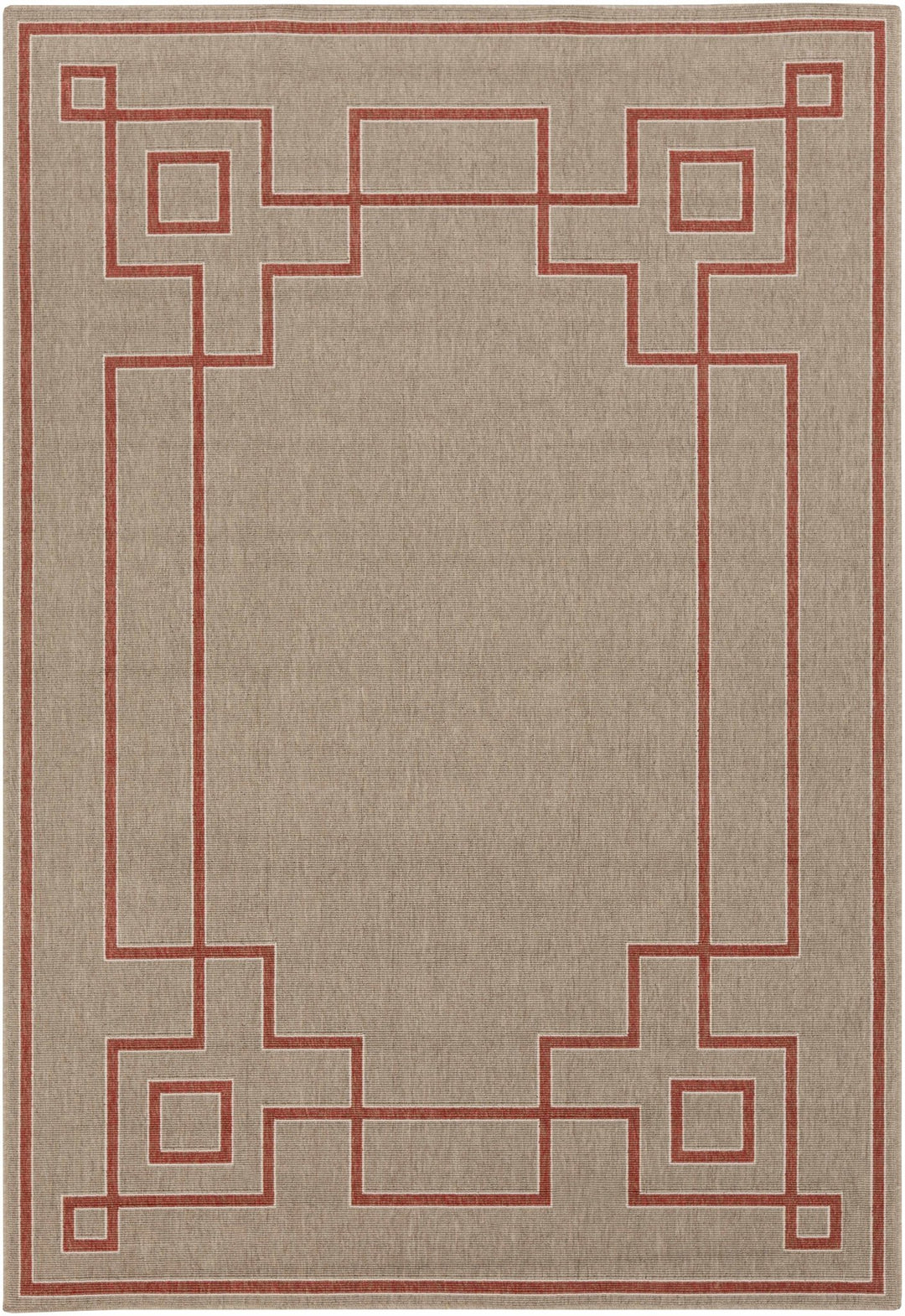 Moffett Modern Geometric Design Rust Rug - The Rug Decor