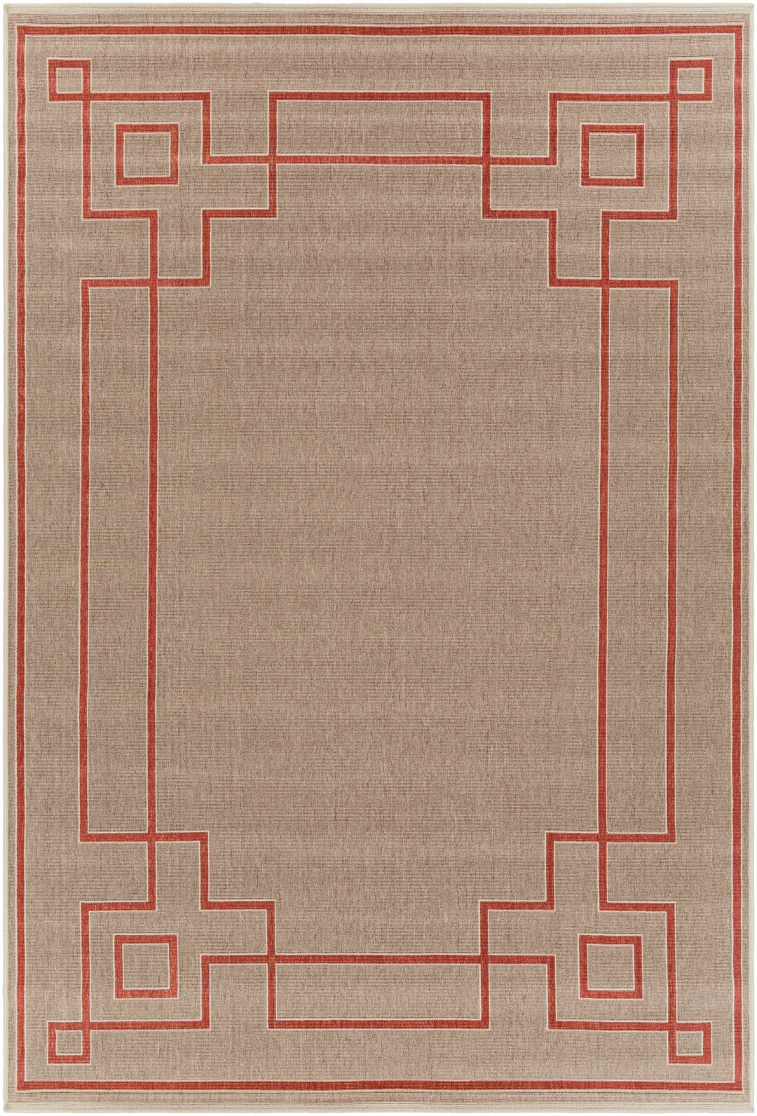 Moffett Modern Geometric Design Rust Rug - The Rug Decor