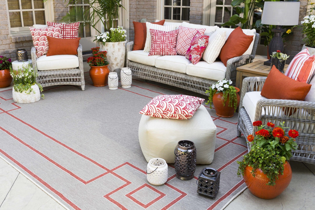Moffett Modern Geometric Design Rust Rug - The Rug Decor