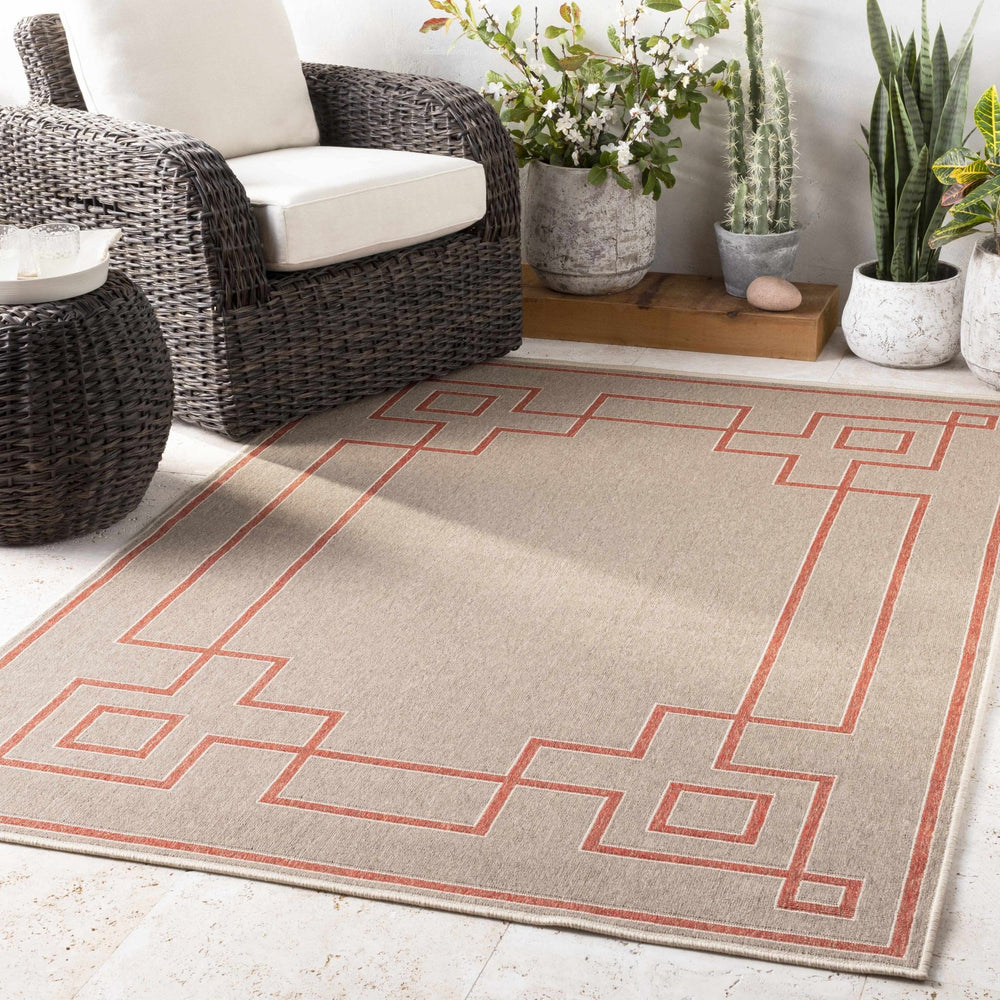 Moffett Modern Geometric Design Rust Rug - The Rug Decor