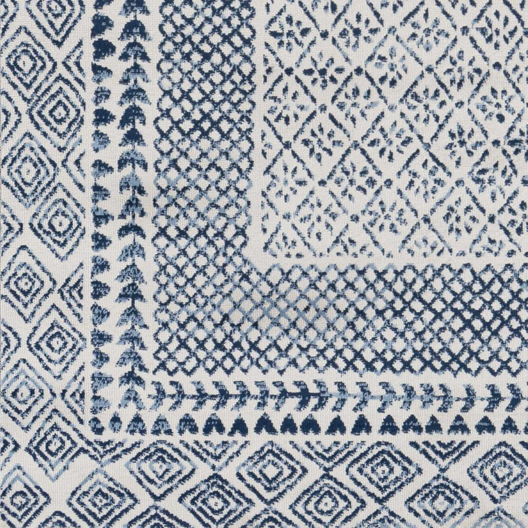 Mohrsville Blue And Ivory Modern Geometrical Design Area Rug