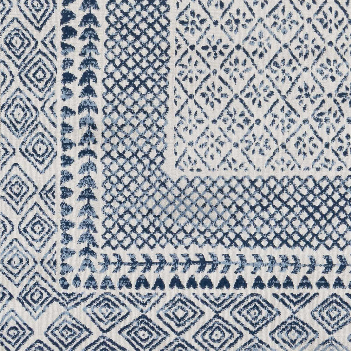 Mohrsville Blue And Ivory Modern Geometrical Design Area Rug