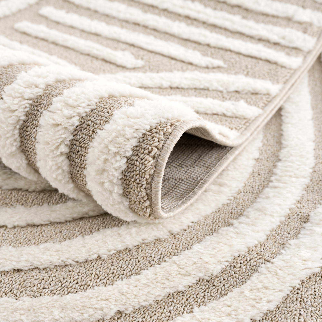 Moise Beige Modern Geometric Design Rug - The Rug Decor