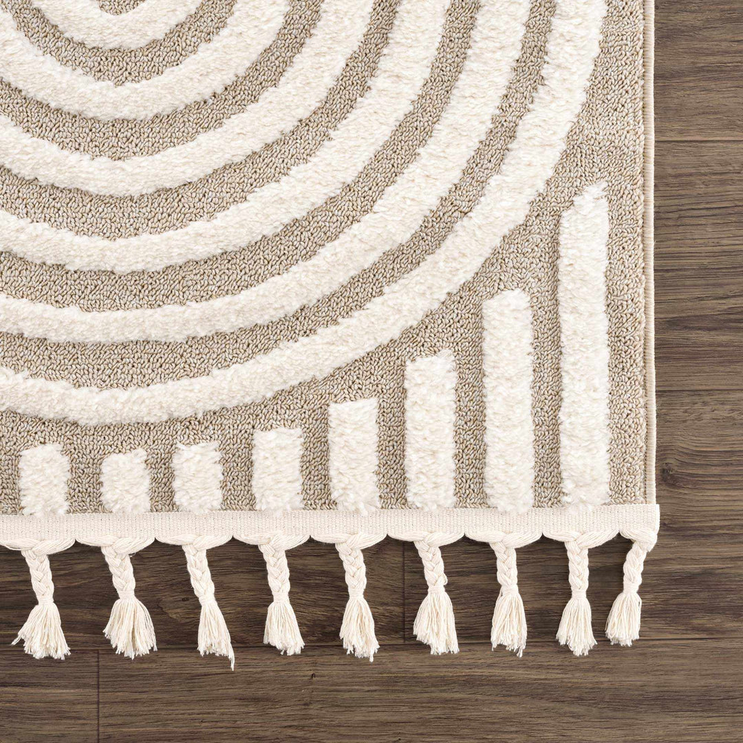 Moise Beige Modern Geometric Design Rug - The Rug Decor