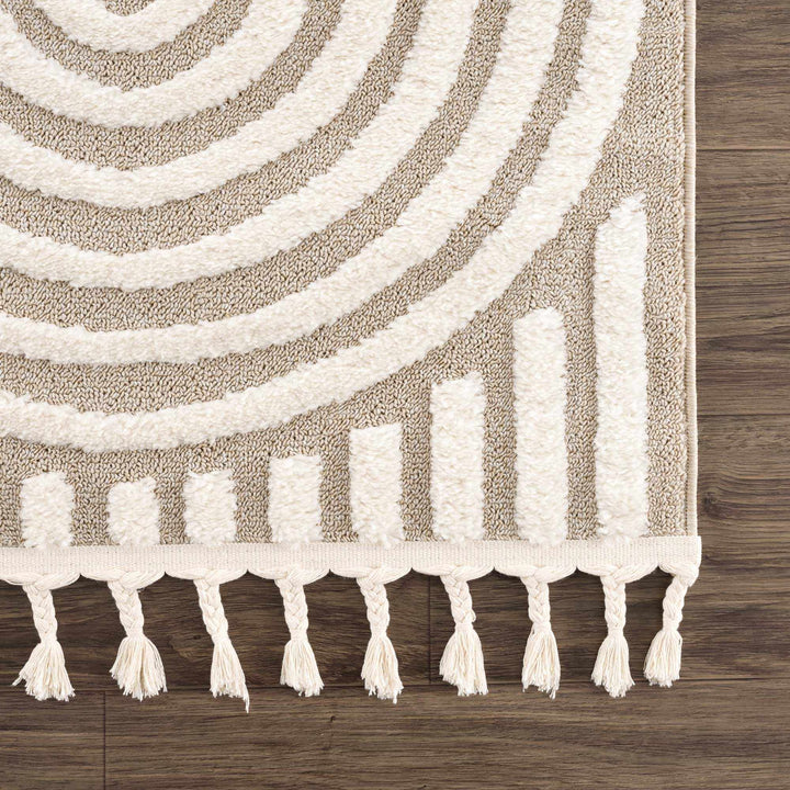Moise Beige Modern Geometric Design Rug - The Rug Decor