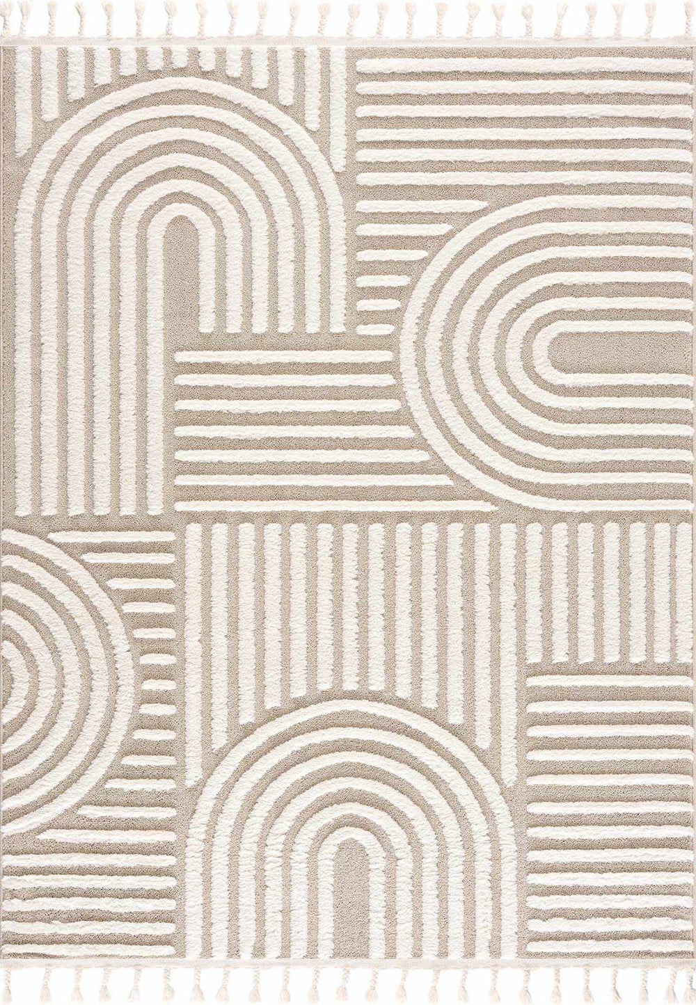 Moise Beige Modern Geometric Design Rug - The Rug Decor