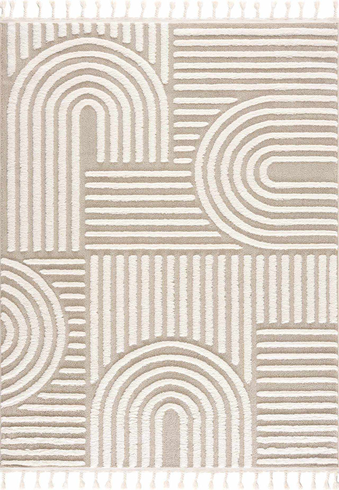 Moise Beige Modern Geometric Design Rug - The Rug Decor