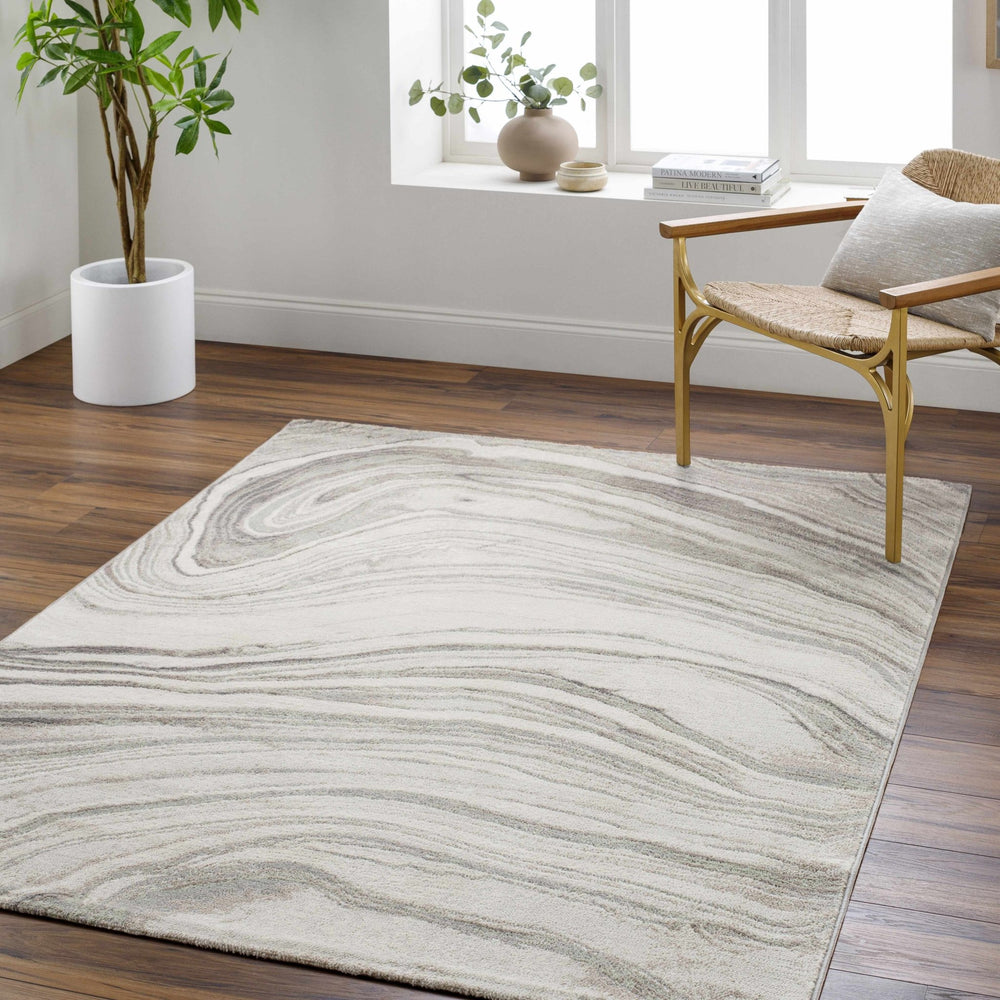 Mojil Modern Abstract Design Ivory And Gray Area Rug - The Rug Decor