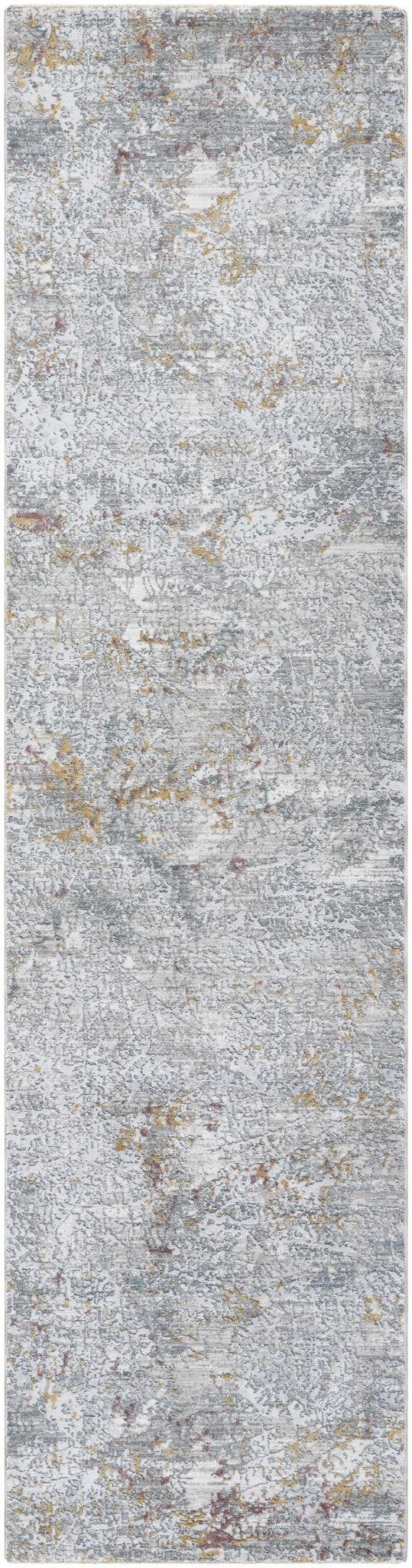 Moke Modern Abstract Design Beige & Gray Rug with Fringes - The Rug Decor