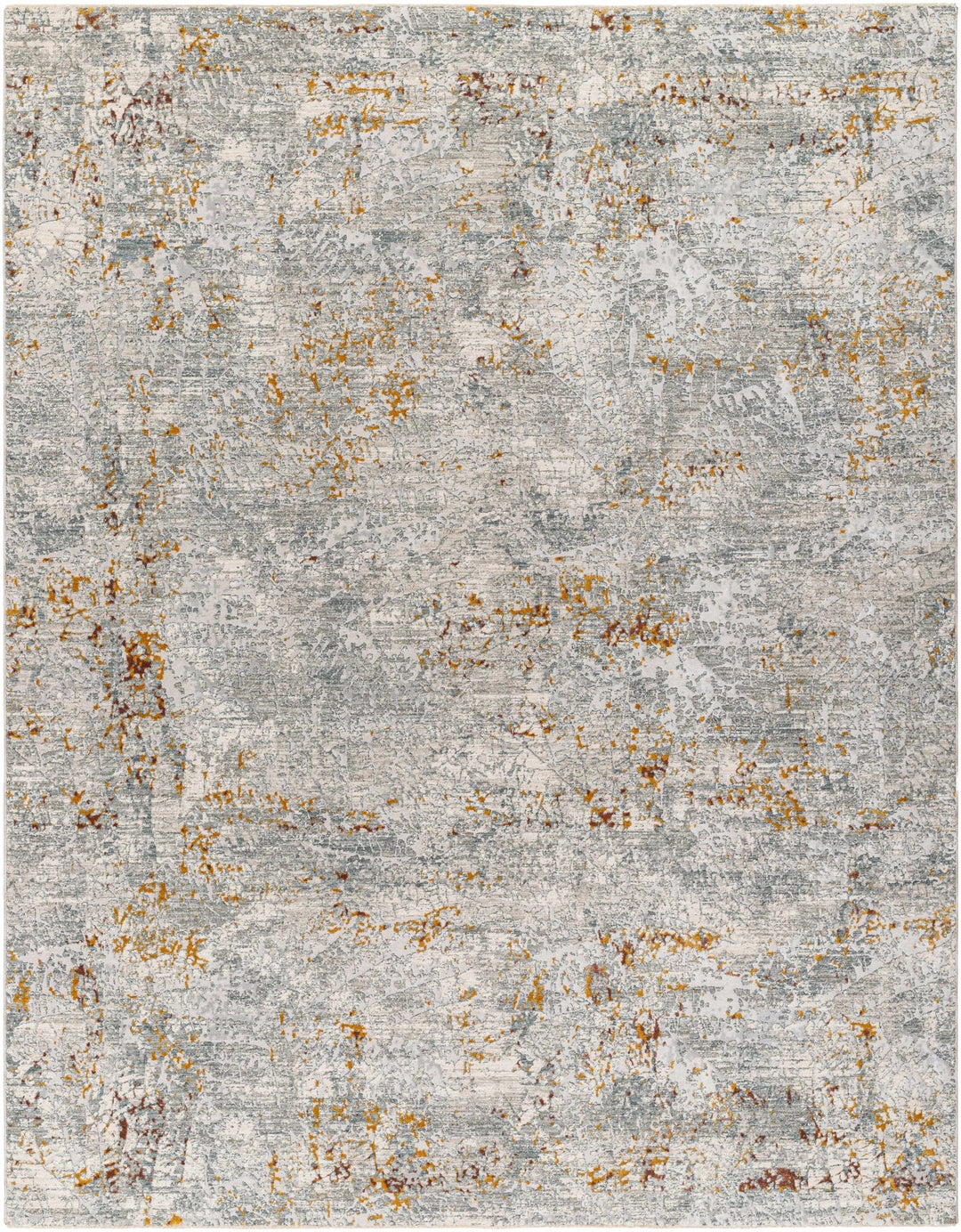 Moke Modern Abstract Design Beige & Gray Rug with Fringes - The Rug Decor