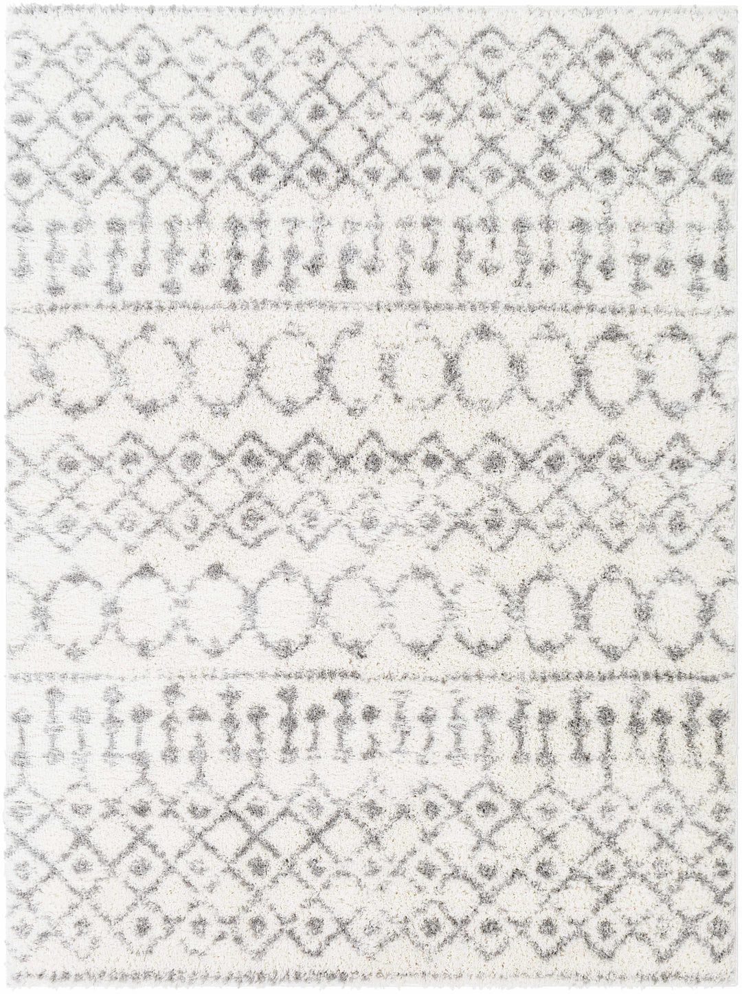 Monarch Ivory And Gray Modern Geometrical Design Area Rug
