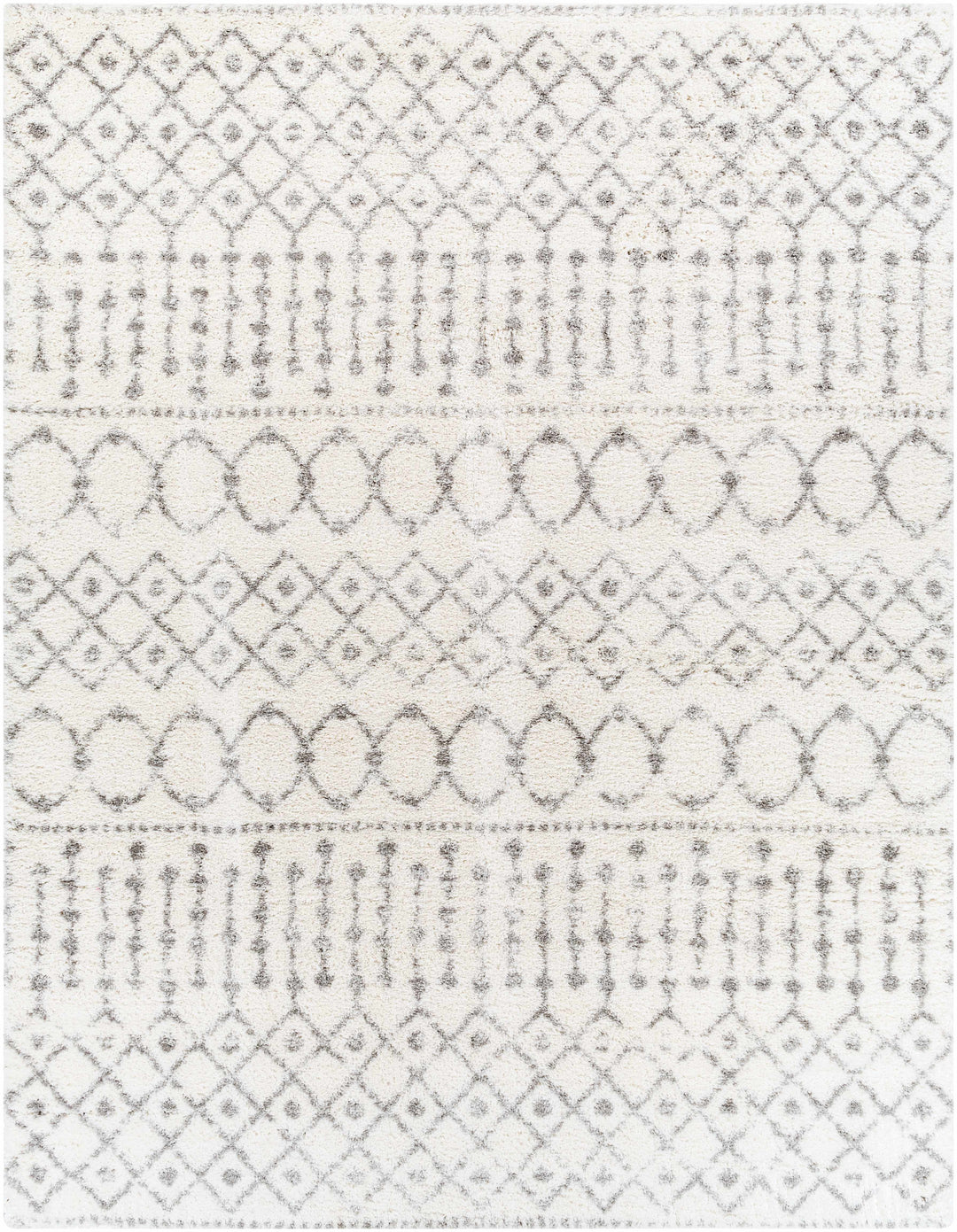 Monarch Ivory And Gray Modern Geometrical Design Area Rug
