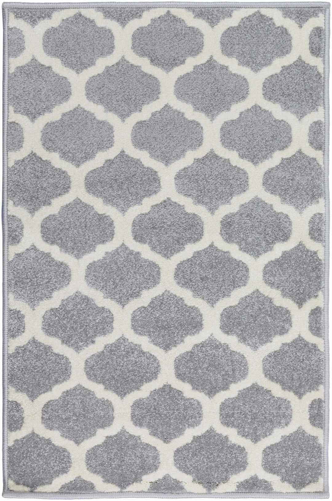Mongo Ivory And Gray Modern Geometrical Design Area Rug