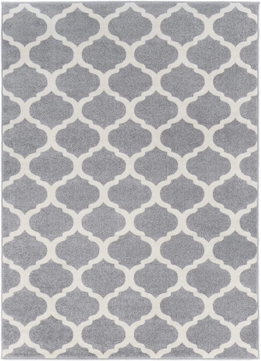 Mongo Ivory And Gray Modern Geometrical Design Area Rug