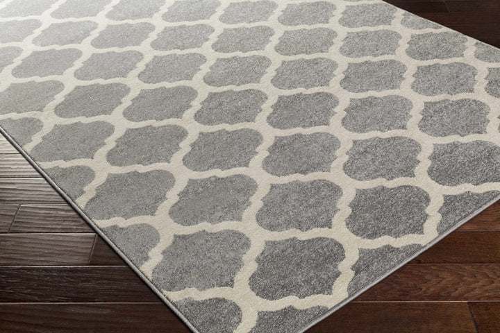 Mongo Ivory And Gray Modern Geometrical Design Area Rug