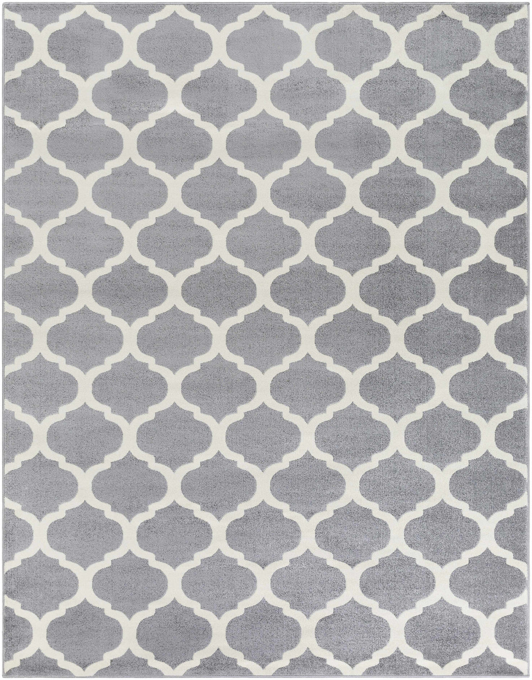 Mongo Ivory And Gray Modern Geometrical Design Area Rug