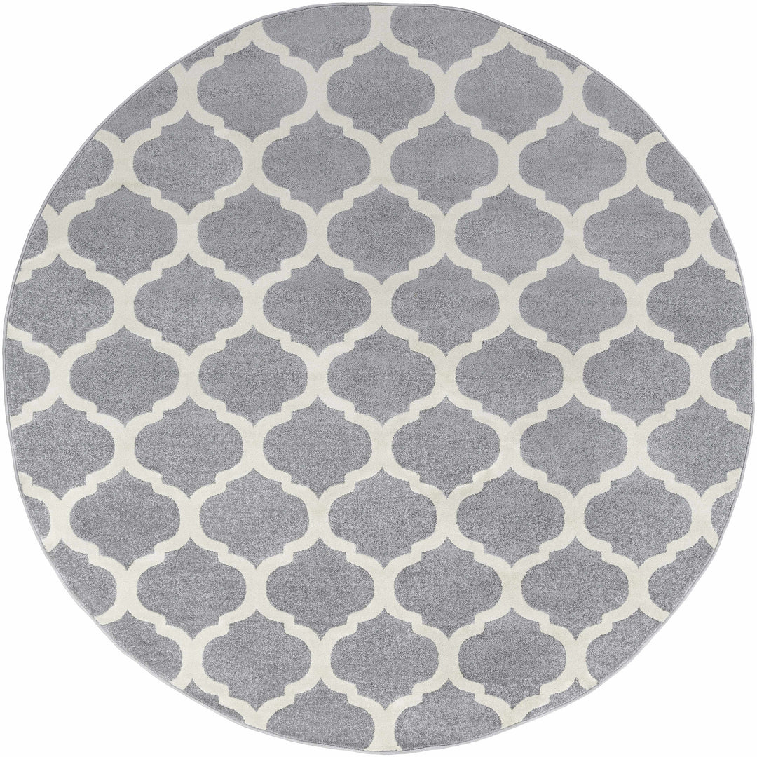 Mongo Ivory And Gray Modern Geometrical Design Area Rug