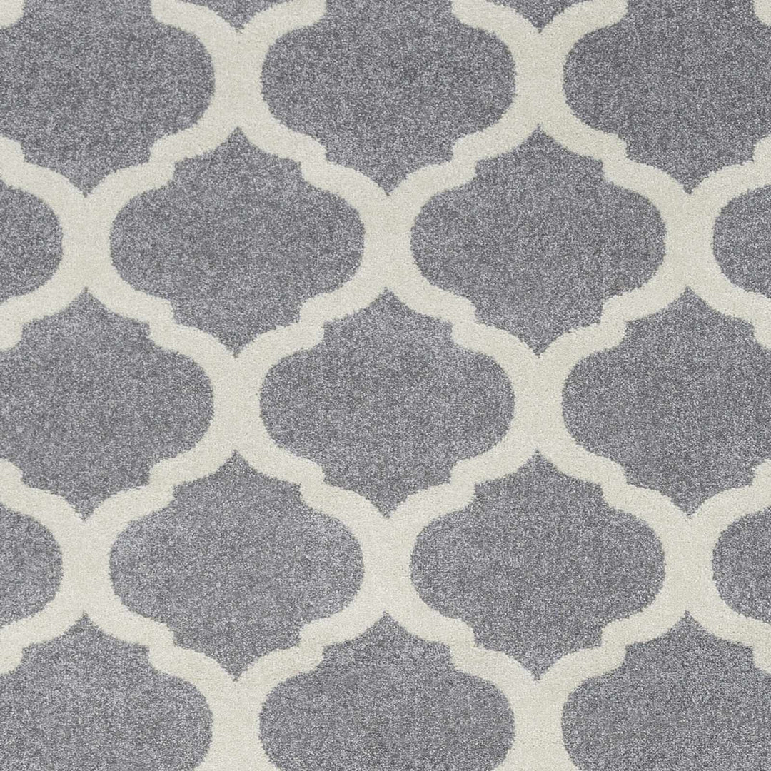 Mongo Ivory And Gray Modern Geometrical Design Area Rug