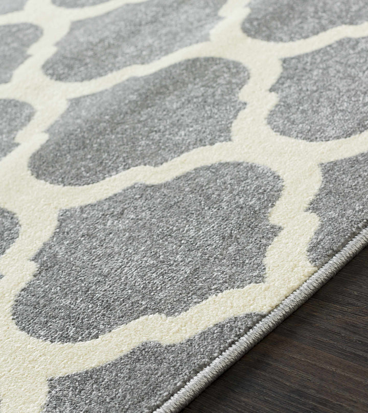 Mongo Ivory And Gray Modern Geometrical Design Area Rug