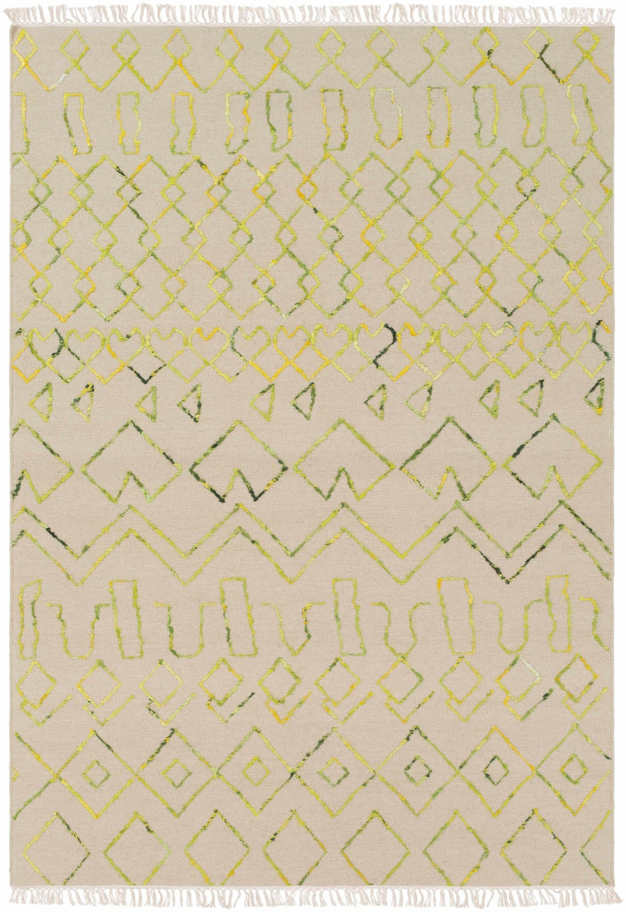 Monitor Modern Style Beige And Green Hand Woven Area Rug - The Rug Decor