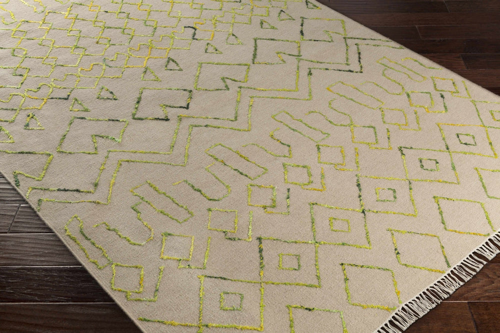 Monitor Modern Style Beige And Green Hand Woven Area Rug - The Rug Decor