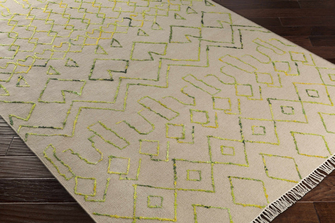 Monitor Modern Style Beige And Green Hand Woven Area Rug - The Rug Decor