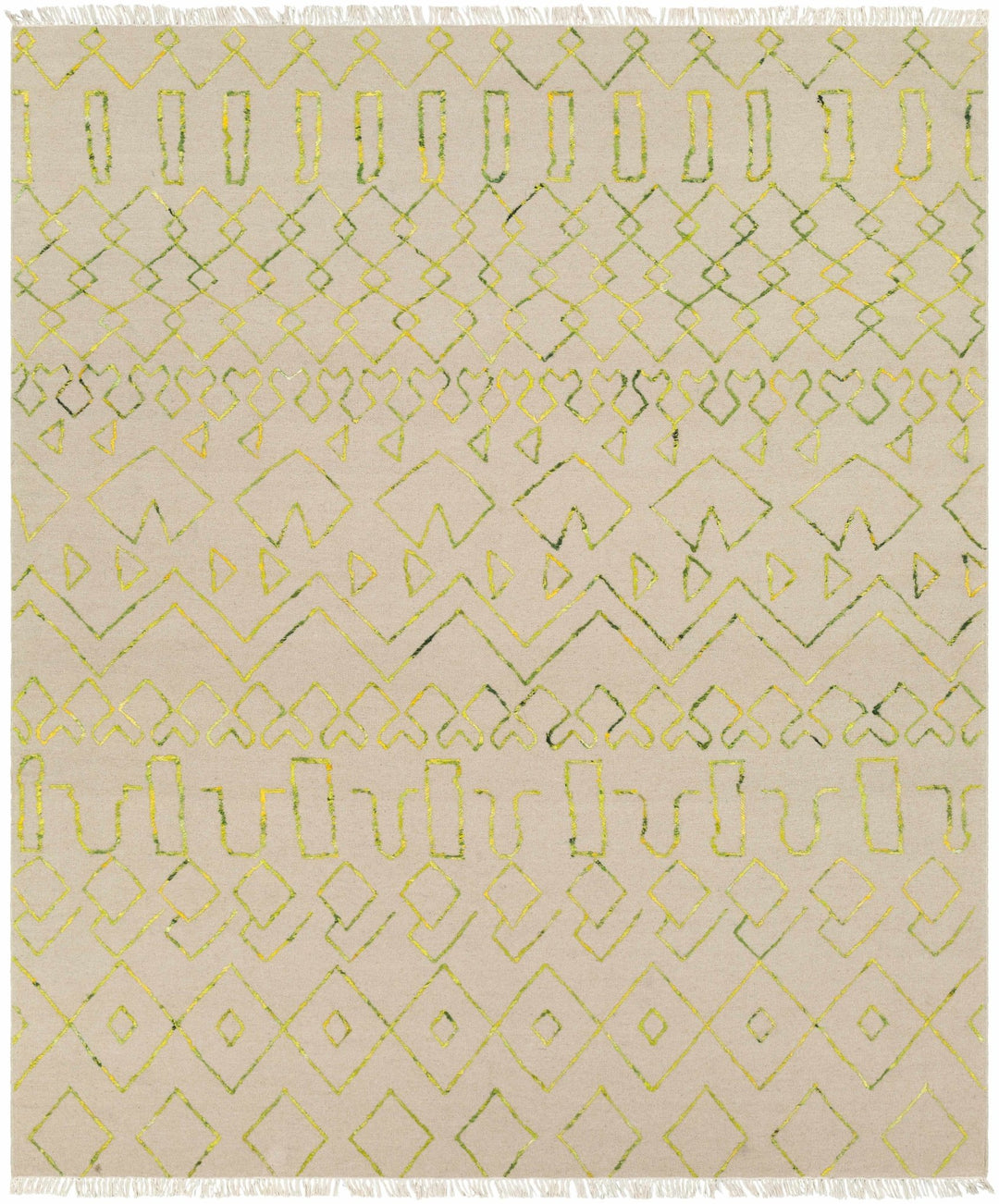 Monitor Modern Style Beige And Green Hand Woven Area Rug - The Rug Decor