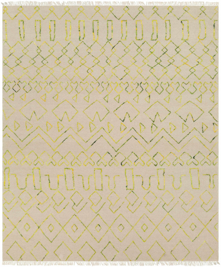 Monitor Modern Style Beige And Green Hand Woven Area Rug - The Rug Decor