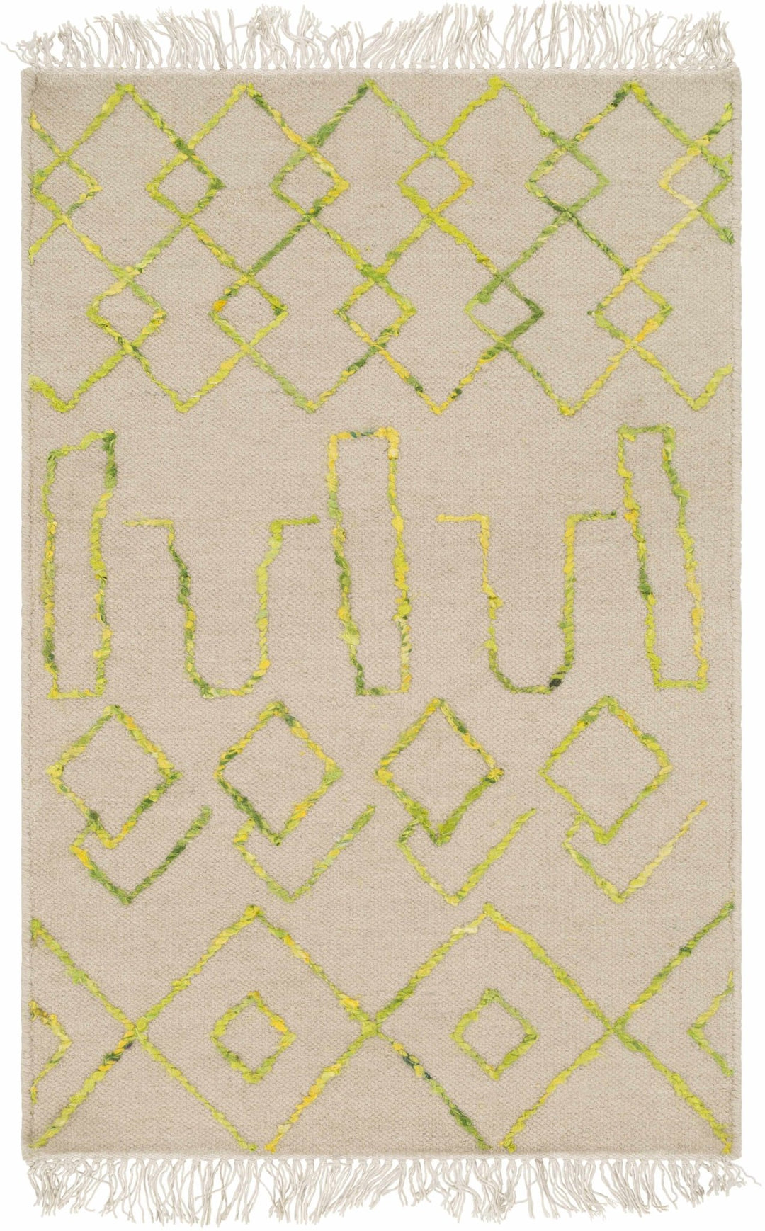 Monitor Modern Style Beige And Green Hand Woven Area Rug - The Rug Decor