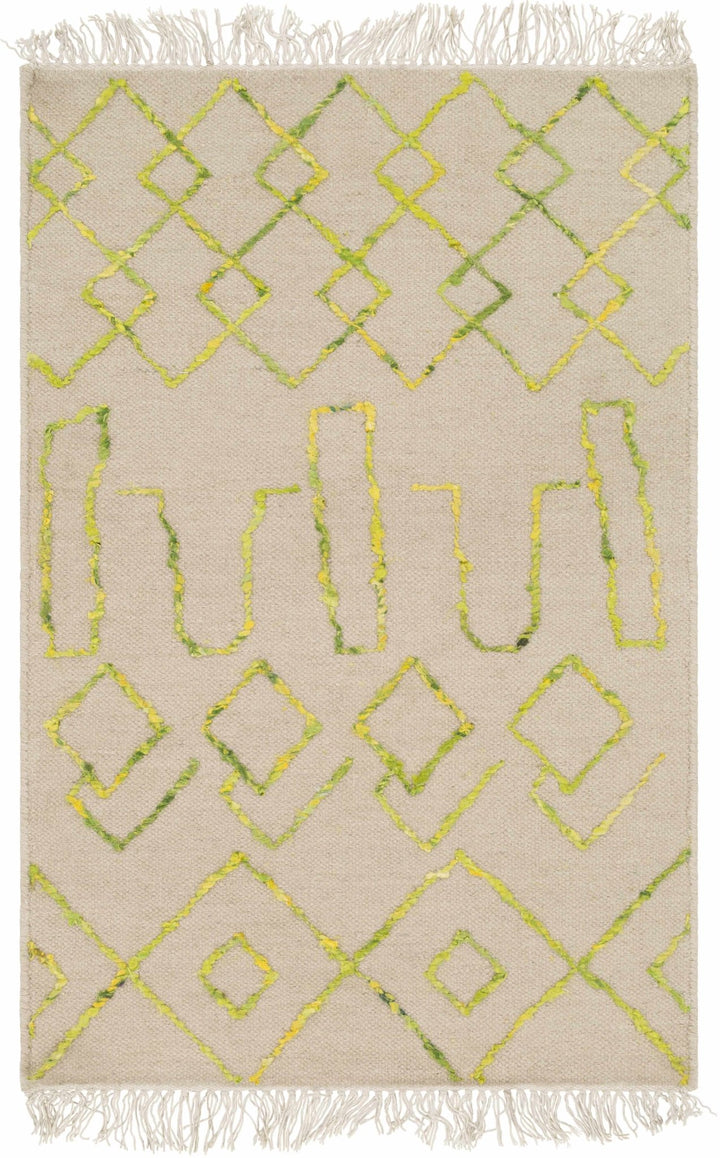 Monitor Modern Style Beige And Green Hand Woven Area Rug - The Rug Decor